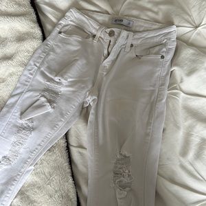 Just black size 25 white ripped jeans